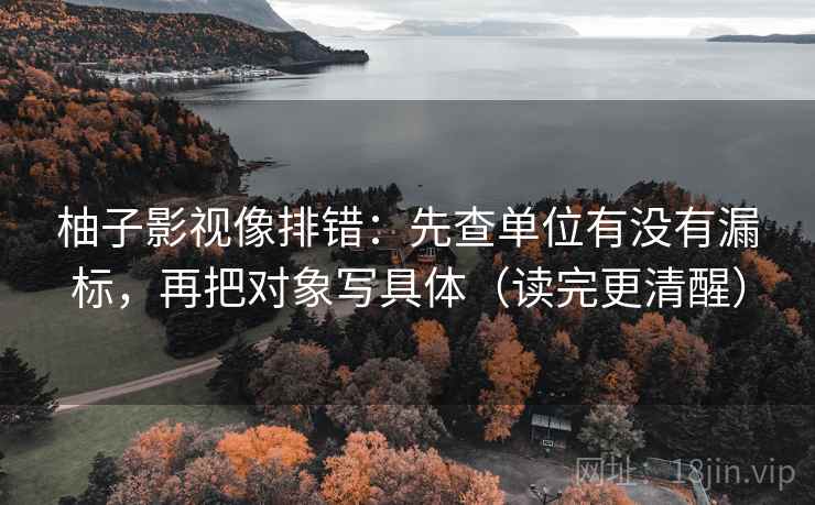 柚子影视像排错:先查单位有没有漏标,再把对象写具体(读完更清醒) 柚子影视像排错:先查单位有没有漏标,再把对象写具体(读完更清醒)